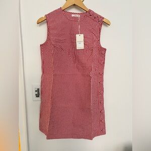 Red Gingham Sleeveless Dress